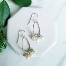 Load image into Gallery viewer, White Pearl Sterling Silver Drop Earrings
