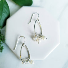 Load image into Gallery viewer, White Pearl Sterling Silver Drop Earrings
