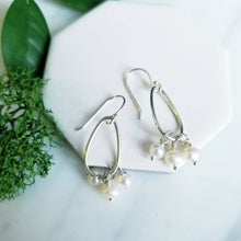 Load image into Gallery viewer, White Pearl Sterling Silver Drop Earrings
