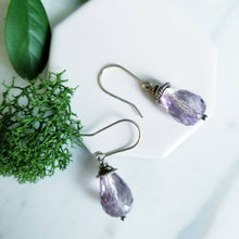 Load image into Gallery viewer, Lilac Faceted Amethyst/Ametrine Drop Earrings in Sterling Silver
