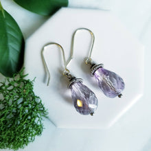 Load image into Gallery viewer, Lilac Faceted Amethyst/Ametrine Drop Earrings in Sterling Silver
