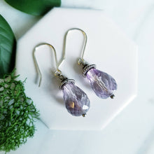 Load image into Gallery viewer, Lilac Faceted Amethyst/Ametrine Drop Earrings in Sterling Silver
