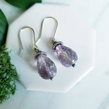 Load image into Gallery viewer, Lilac Faceted Amethyst/Ametrine Drop Earrings in Sterling Silver
