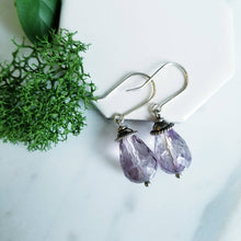 Load image into Gallery viewer, Lilac Faceted Amethyst/Ametrine Drop Earrings in Sterling Silver
