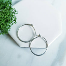 Load image into Gallery viewer, Sterling Silver Sleeper Hoop Earrings in Small
