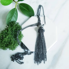 Load image into Gallery viewer, Labradorite Long Tassel Necklace
