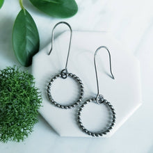 Load image into Gallery viewer, Beaded Circle Sterling Silver Earrings
