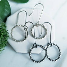 Load image into Gallery viewer, Beaded Circle Sterling Silver Earrings
