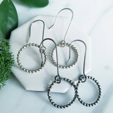 Load image into Gallery viewer, Beaded Circle Sterling Silver Earrings
