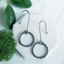 Load image into Gallery viewer, Beaded Circle Sterling Silver Earrings
