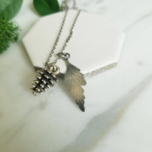 Load image into Gallery viewer, Pinecone and Fern Leaf Necklace
