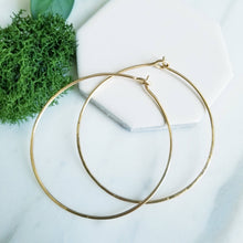 Load image into Gallery viewer, Large 14K GF Round Hoop Earrings
