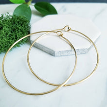 Load image into Gallery viewer, Large 14K GF Round Hoop Earrings
