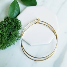 Load image into Gallery viewer, Large 14K GF Round Hoop Earrings
