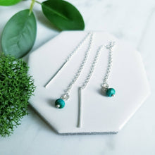 Load image into Gallery viewer, Sterling Silver and Turquoise Threader Earrings
