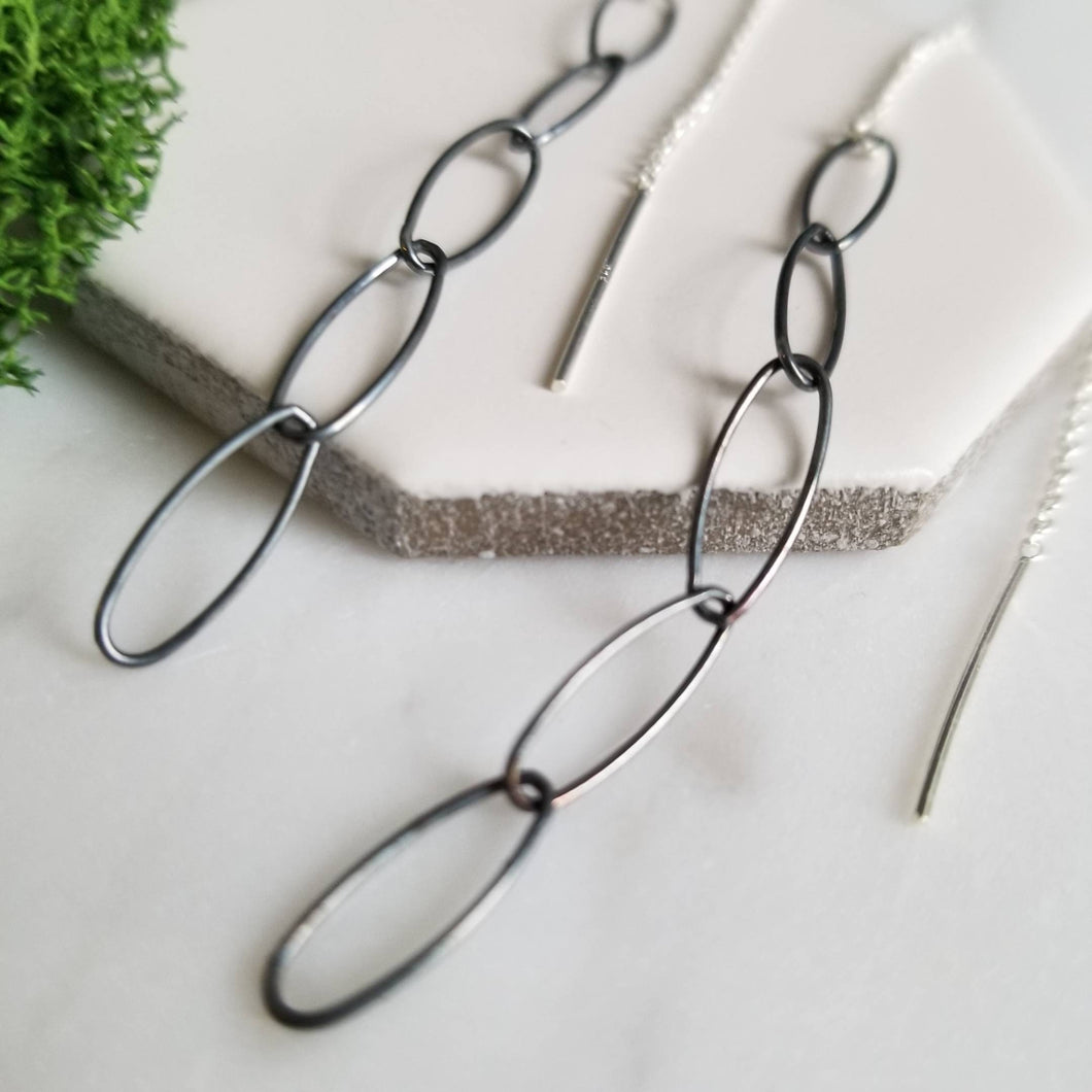 Sterling Silver Chain Threader Earrings