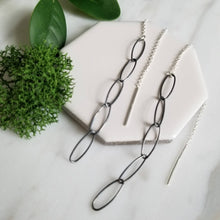 Load image into Gallery viewer, Sterling Silver Chain Threader Earrings
