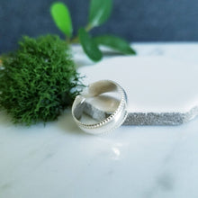 Load image into Gallery viewer, Wide Smooth Half Round with edge banding Sterling Silver Toe Ring
