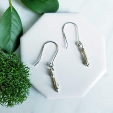 Load image into Gallery viewer, Twig &amp; Bud Sterling Silver Earrings, Cast Sterling Twig Jewelry
