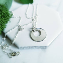 Load image into Gallery viewer, Sterling silver disc circle layering necklace, drop necklace, 13mm wide
