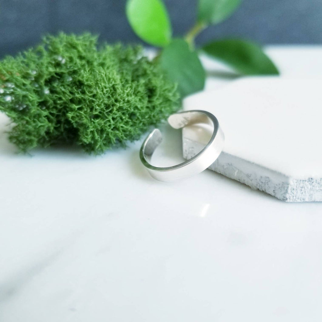 3mm Sterling Silver Toe Ring- Brushed Satin Finish