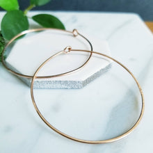 Load image into Gallery viewer, Large 14K Rose GF Hoop Earrings
