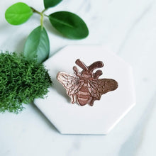 Load image into Gallery viewer, Etched Copper Moth, Bee or Butterfly Brooch,Tie Pin
