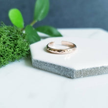 Load image into Gallery viewer, Hammered 14K Rose GF Toe Ring- Wide Half Round -2.5mm
