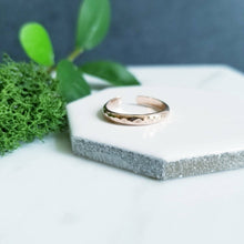 Load image into Gallery viewer, Hammered 14K Rose GF Toe Ring- Wide Half Round -2.5mm
