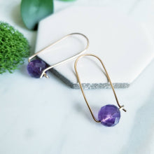 Load image into Gallery viewer, Faceted Amethyst Beads, Rose GF Earrings
