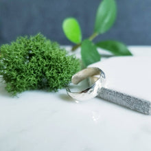 Load image into Gallery viewer, Hammered Wide Half Round Sterling SIlver Toe ring
