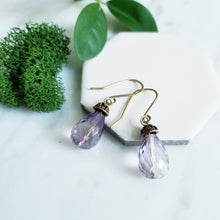 Load image into Gallery viewer, Amethyst Earrings- 14K GF
