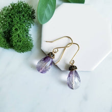 Load image into Gallery viewer, Amethyst Earrings- 14K GF
