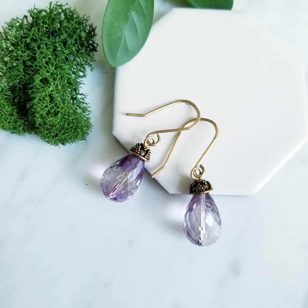 Amethyst Earrings- 14K GF