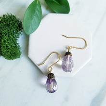 Load image into Gallery viewer, Amethyst Earrings- 14K GF
