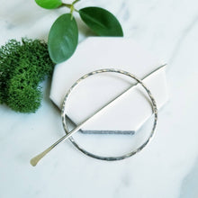 Load image into Gallery viewer, Sterling Silver Circle Shawl Pin, Hair Brooch
