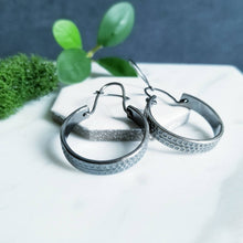 Load image into Gallery viewer, Chunky Sterling Silver Gothic Hoops
