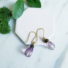 Load image into Gallery viewer, Amethyst Earrings- 14K GF
