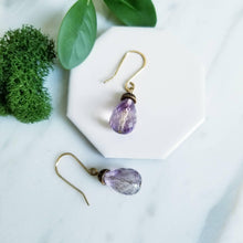 Load image into Gallery viewer, Amethyst Earrings- 14K GF
