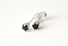 Load image into Gallery viewer, 3mm Black Spinel Sterling Silver Stud Post Earrings
