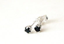 Load image into Gallery viewer, 3mm Black Spinel Sterling Silver Stud Post Earrings
