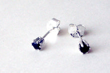 Load image into Gallery viewer, 3mm Black Spinel Sterling Silver Stud Post Earrings
