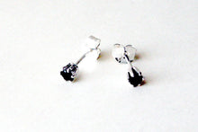 Load image into Gallery viewer, 3mm Black Spinel Sterling Silver Stud Post Earrings
