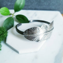 Load image into Gallery viewer, Forged Sterling Silver Feather Cuff
