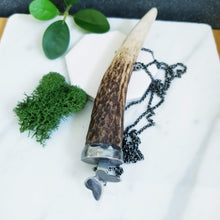 Load image into Gallery viewer, Real Deer Antler, Sterling Silver Talisman Necklace, Butterfly
