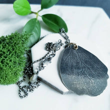 Load image into Gallery viewer, Silhouette Embossed Butterfly Wing Sterling Silver &amp; 14K Gold Necklace
