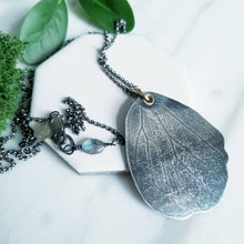 Load image into Gallery viewer, Silhouette Embossed Butterfly Wing Sterling Silver &amp; 14K Gold Necklace
