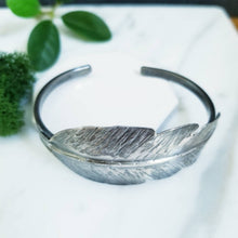 Load image into Gallery viewer, Forged Sterling Silver Feather Cuff
