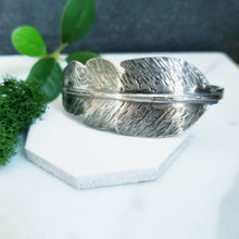 Load image into Gallery viewer, Forged Sterling Silver Feather Cuff
