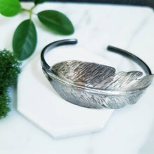 Load image into Gallery viewer, Forged Sterling Silver Feather Cuff
